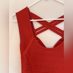 WOW Couture - Bandage Body-con Mini Dress - Tomato Color - Size M